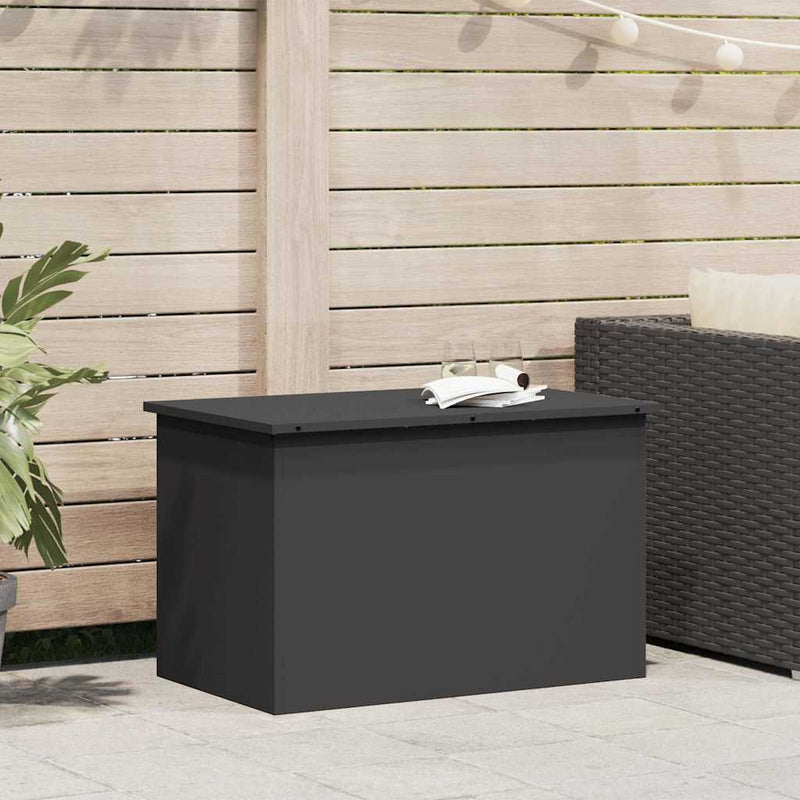vidaXL Outdoor Storage Box Black 80 x 50,5 x 50 cm Steel