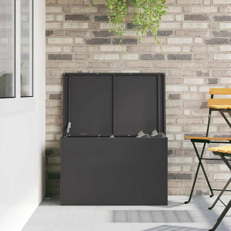 vidaXL Outdoor Storage Box Black 80 x 50,5 x 50 cm Steel