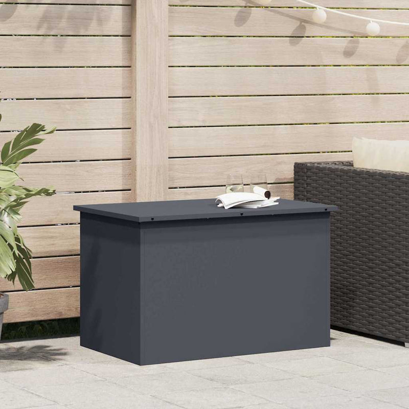 vidaXL Outdoor Storage Box Anthracite 80 x 50,5 x 50 cm Steel