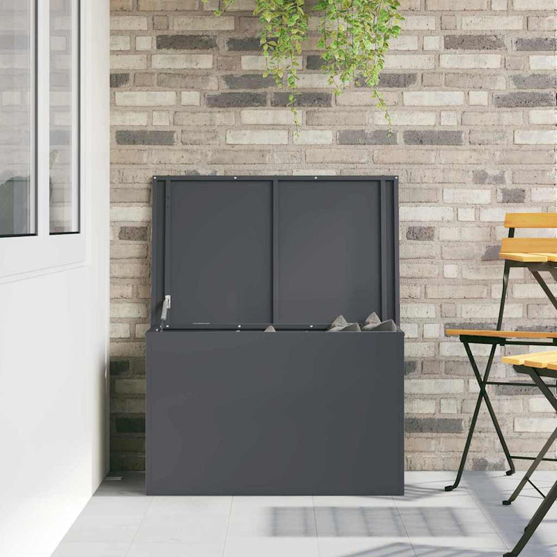 vidaXL Outdoor Storage Box Anthracite 80 x 50,5 x 50 cm Steel