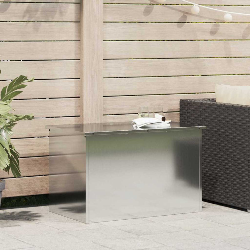 vidaXL Outdoor Storage Box Silver 80 x 50.5 x 50 cm Galvanised steel