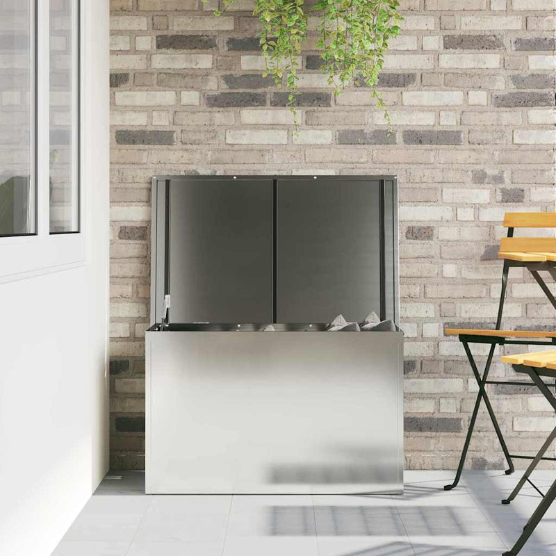 vidaXL Outdoor Storage Box Silver 80 x 50.5 x 50 cm Galvanised steel