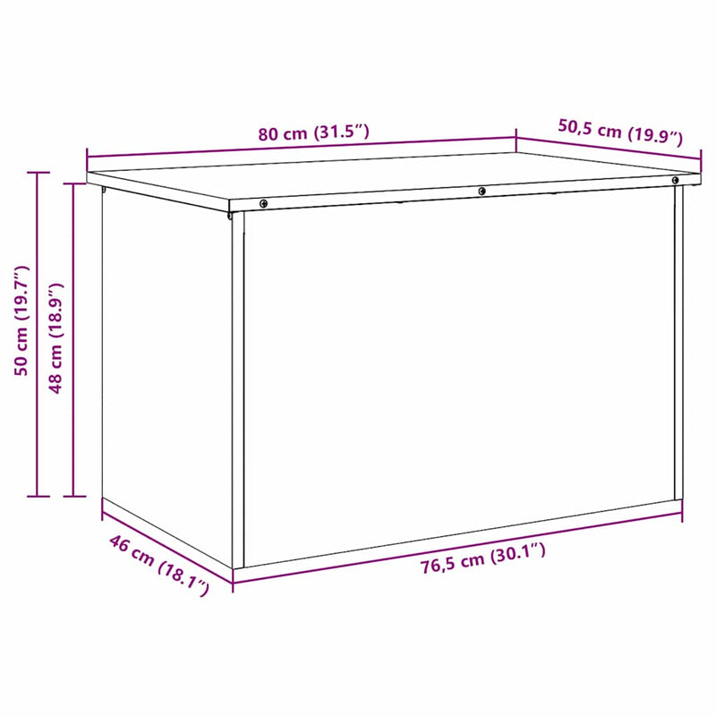 vidaXL Outdoor Storage Box Silver 80 x 50.5 x 50 cm Galvanised steel