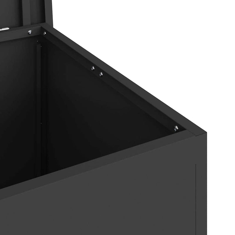 vidaXL Outdoor Storage Box Black 55 x 50.5 x 50 cm Cold-rolled steel