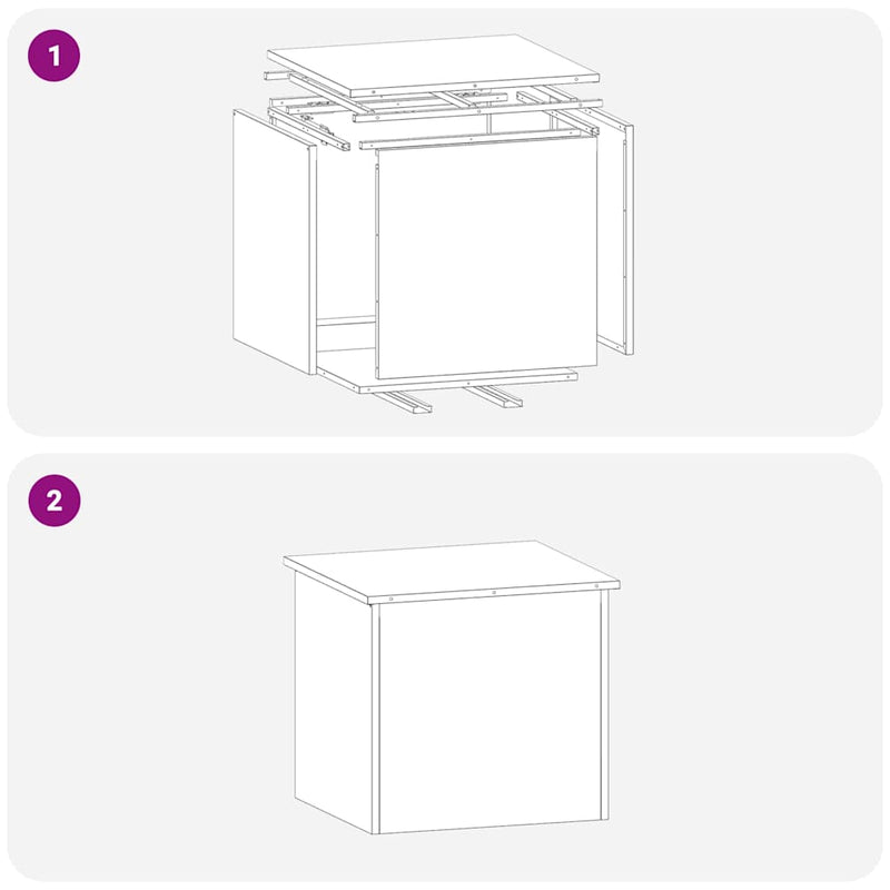 vidaXL Outdoor Storage Box Black 55 x 50.5 x 50 cm Cold-rolled steel