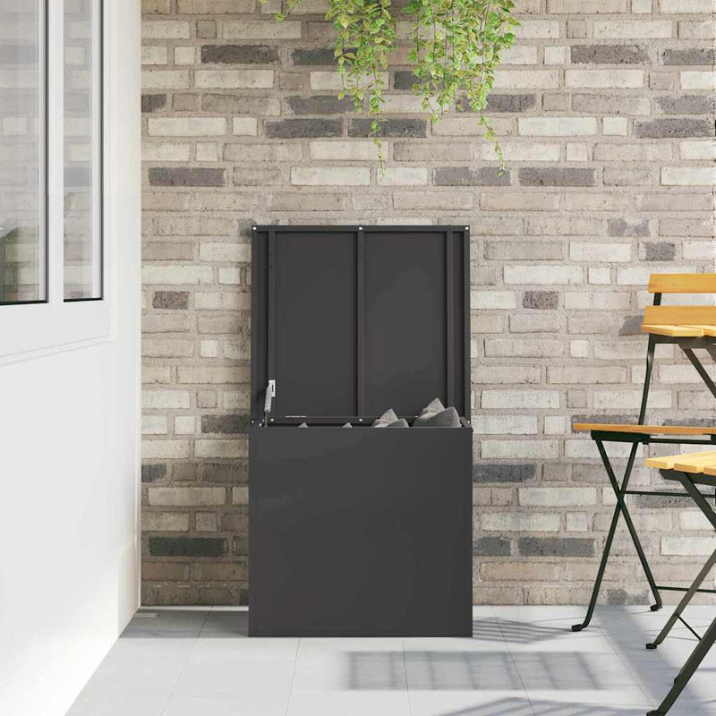 vidaXL Outdoor Storage Box Black 55 x 50.5 x 50 cm Cold-rolled steel
