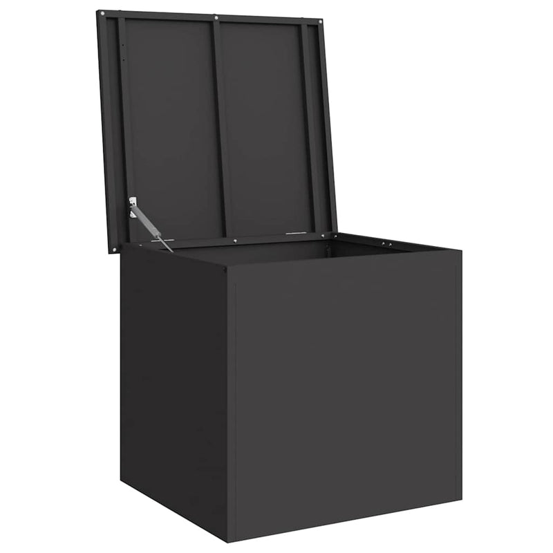 vidaXL Outdoor Storage Box Black 55 x 50.5 x 50 cm Cold-rolled steel