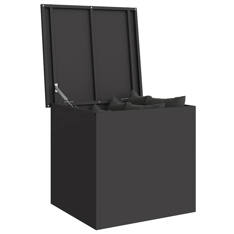 vidaXL Outdoor Storage Box Black 55 x 50.5 x 50 cm Cold-rolled steel