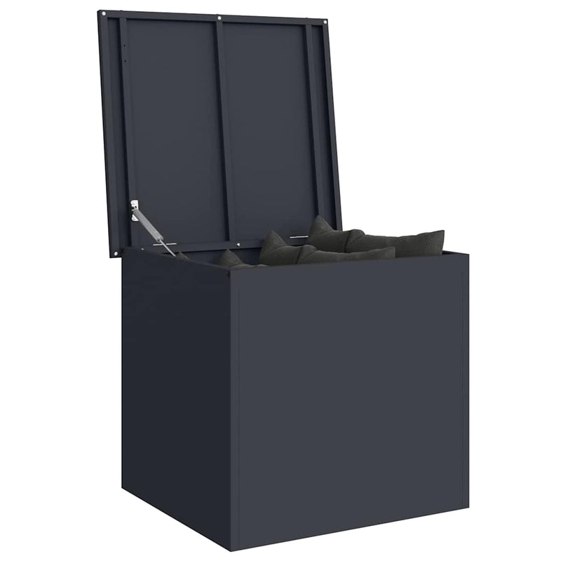 vidaXL Outdoor Storage Box Anthracite 55 x 50,5 x 50 cm Steel