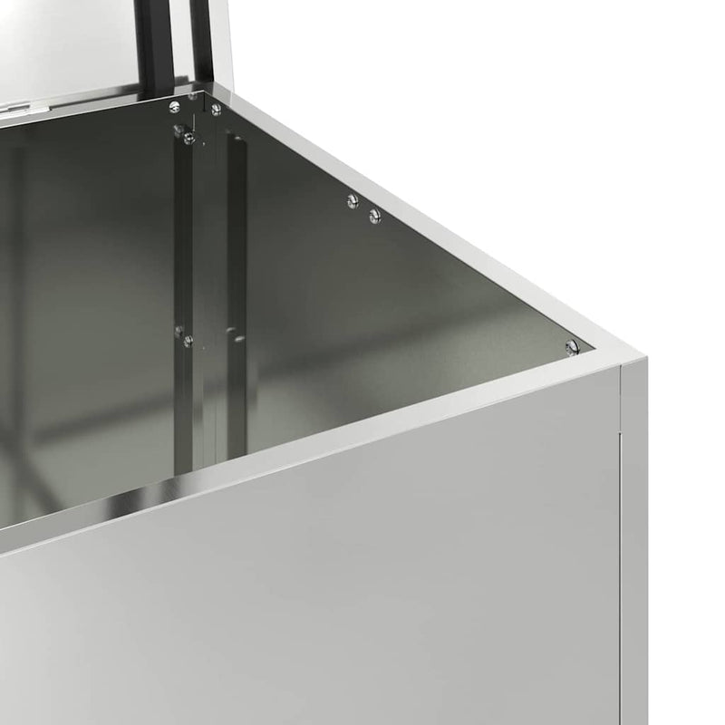vidaXL Outdoor Storage Box Silver 55 x 50.5 x 50 cm Galvanised steel