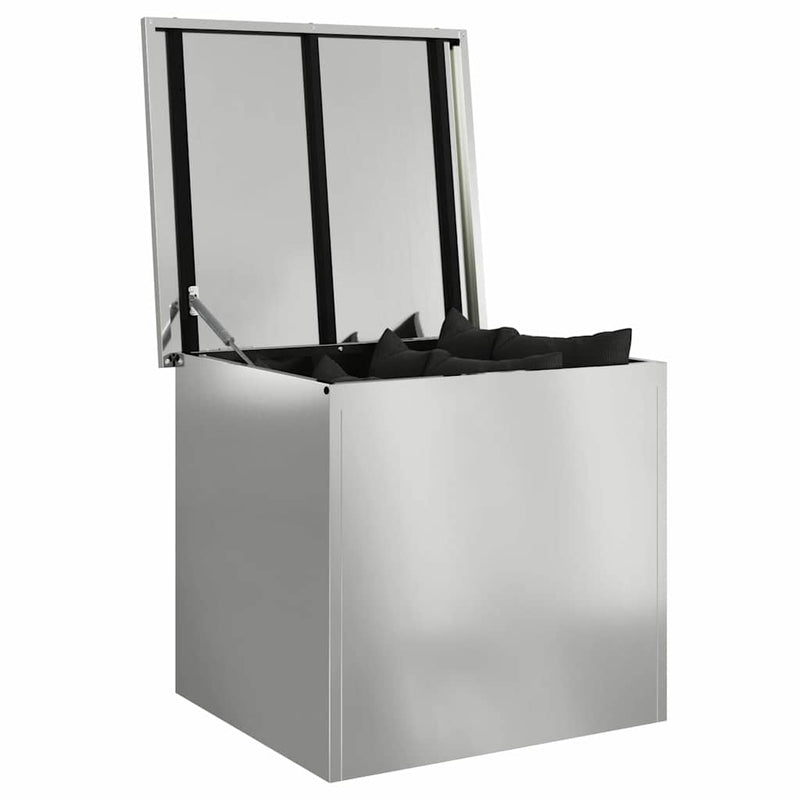 vidaXL Outdoor Storage Box Silver 55 x 50.5 x 50 cm Galvanised steel