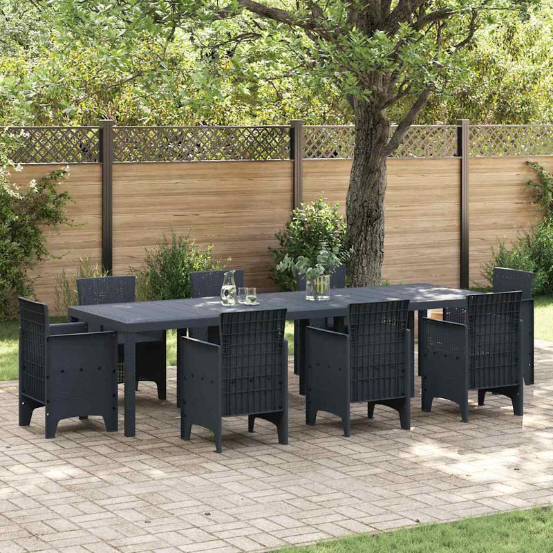vidaXL Garden Table Anthracite 300 x 100 x 73 cm Poly Rattan