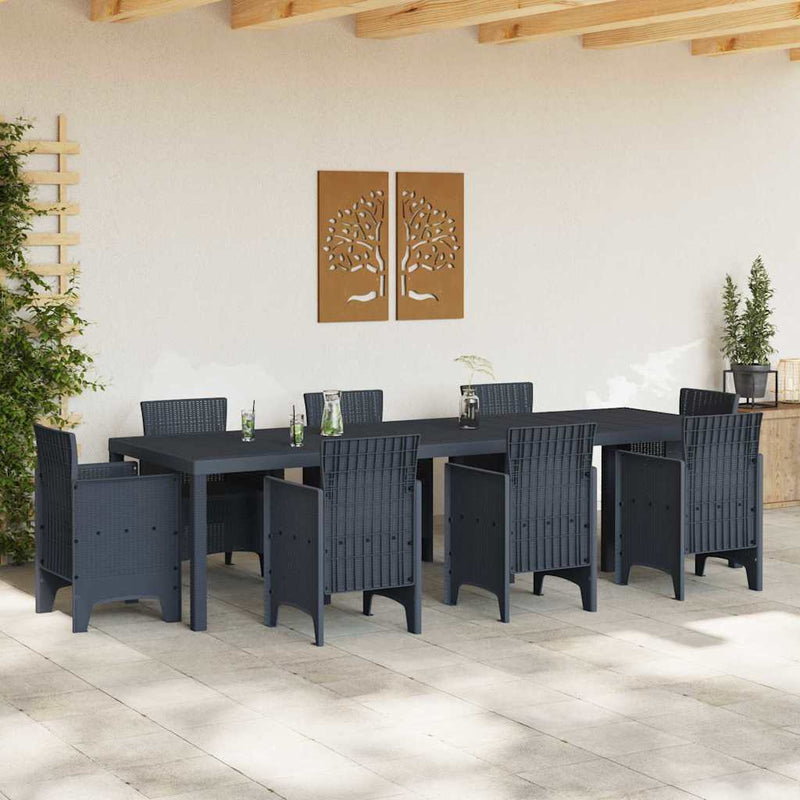 vidaXL Garden Table Anthracite 300 x 100 x 73 cm Poly Rattan