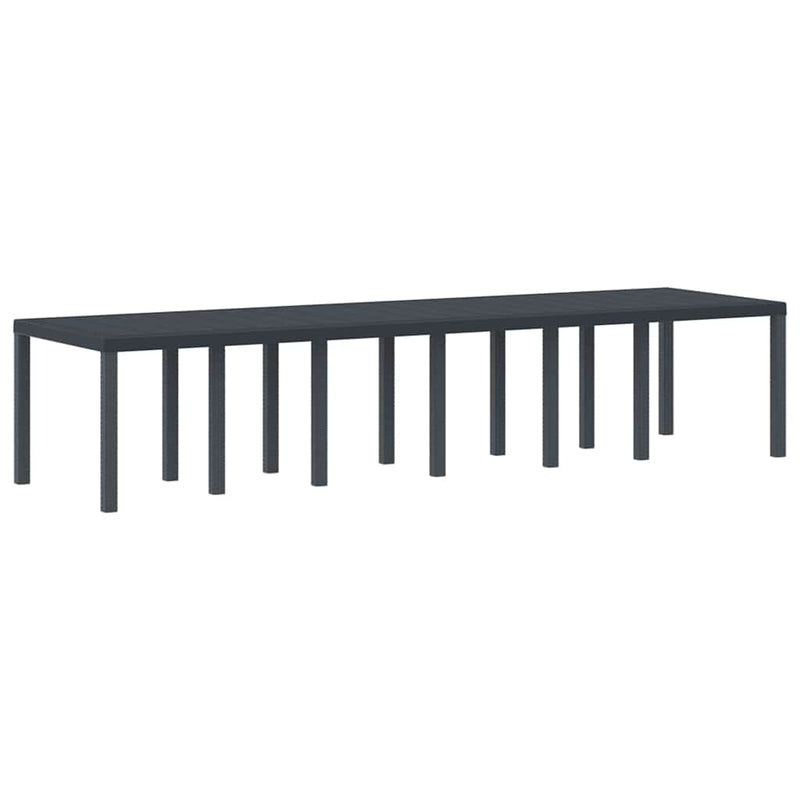 vidaXL Garden Table Anthracite 350 x 100 x 73 cm Poly Rattan