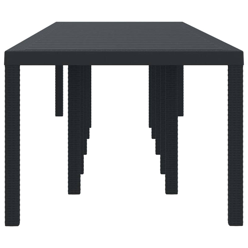 vidaXL Garden Table Anthracite 350 x 100 x 73 cm Poly Rattan