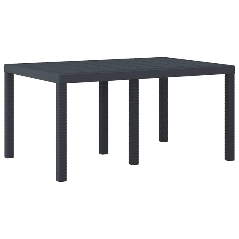 vidaXL Garden Dining Set 7 pcs Anthracite Polt rattan