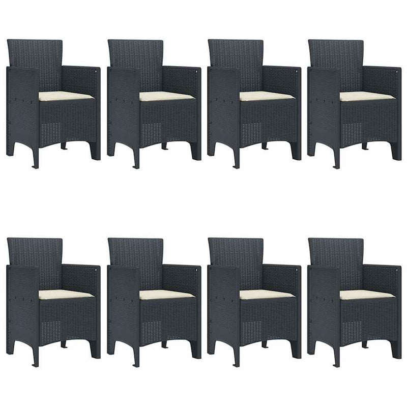 vidaXL Garden Dining Set 9 pcs Anthracite Polt rattan