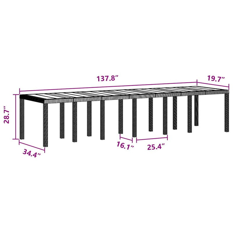 vidaXL Garden Dining Set 15 pcs Anthracite Polt rattan