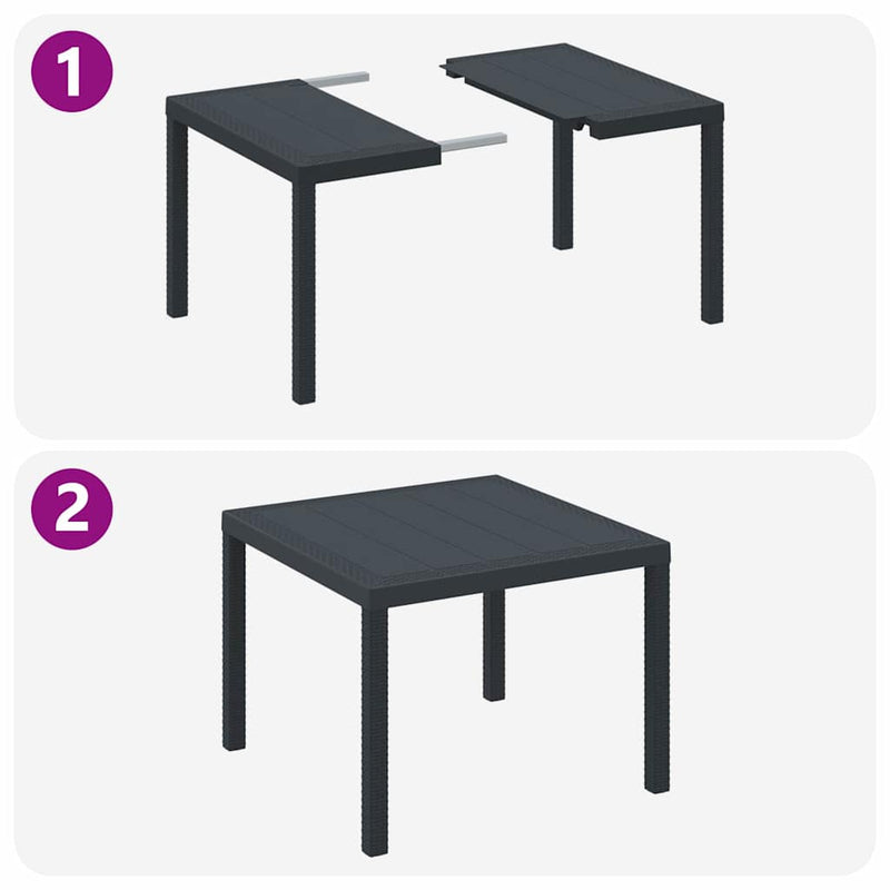 vidaXL Garden Dining Set 3 pcs Anthracite Polt rattan