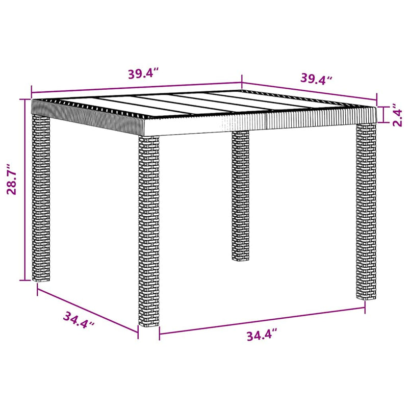 vidaXL Garden Dining Set 3 pcs Anthracite Polt rattan
