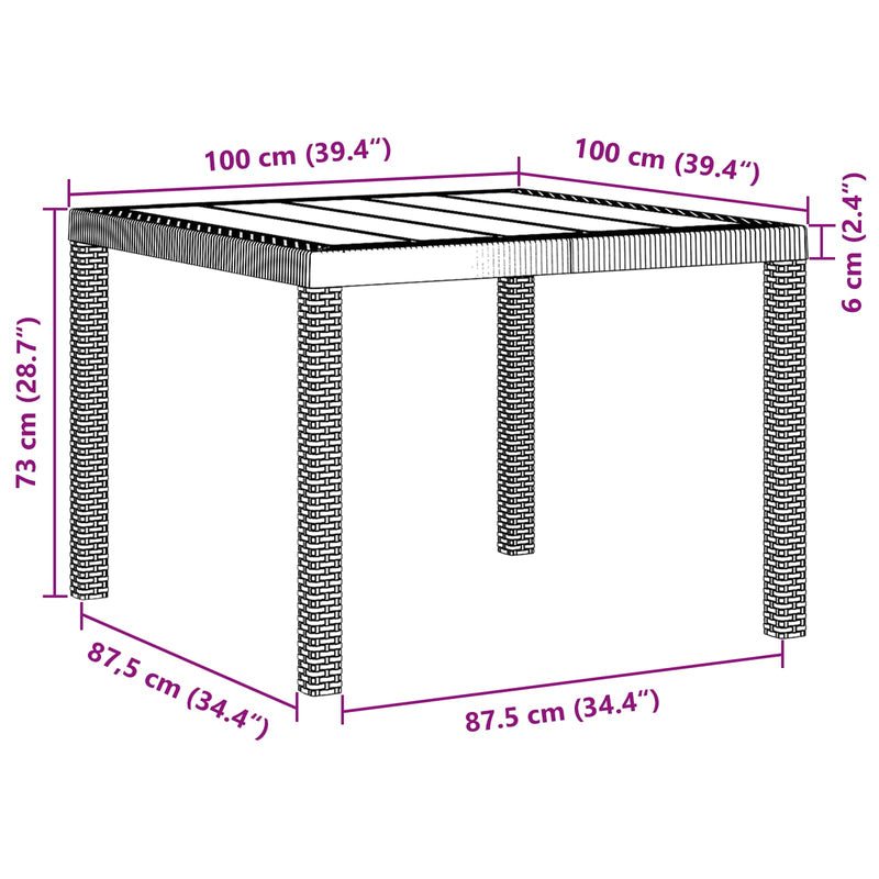 vidaXL Garden Dining Set 3 pcs Anthracite Polt rattan