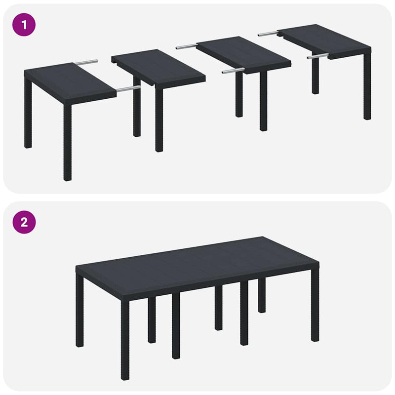 vidaXL Garden Dining Set 7 pcs Anthracite Polt rattan
