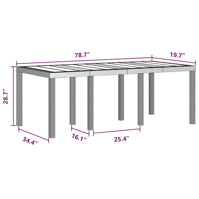 vidaXL Garden Dining Set 7 pcs Anthracite Polt rattan
