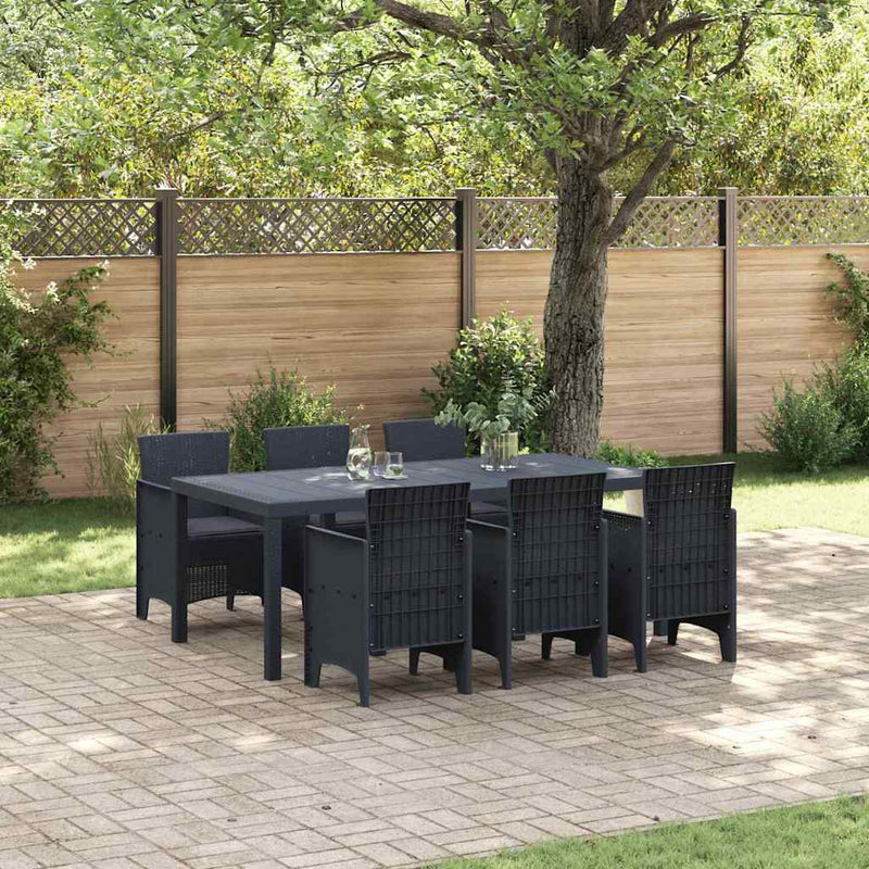 vidaXL Garden Dining Set 7 pcs Anthracite Polypropylene