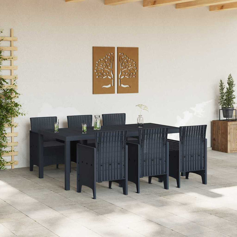 vidaXL Garden Dining Set 7 pcs Anthracite Polypropylene