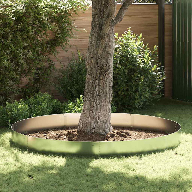 vidaXL Lawn Edgings 5 pcs Silver 100 x 25 x 0,07 cm Galvanised Steel