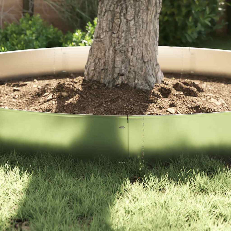 vidaXL Lawn Edgings 5 pcs Silver 100 x 25 x 0,07 cm Galvanised Steel