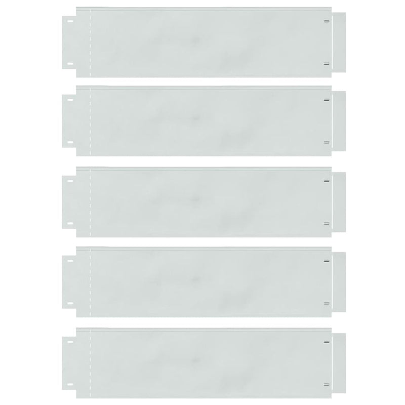 vidaXL Lawn Edgings 5 pcs Silver 100 x 25 x 0,07 cm Galvanised Steel
