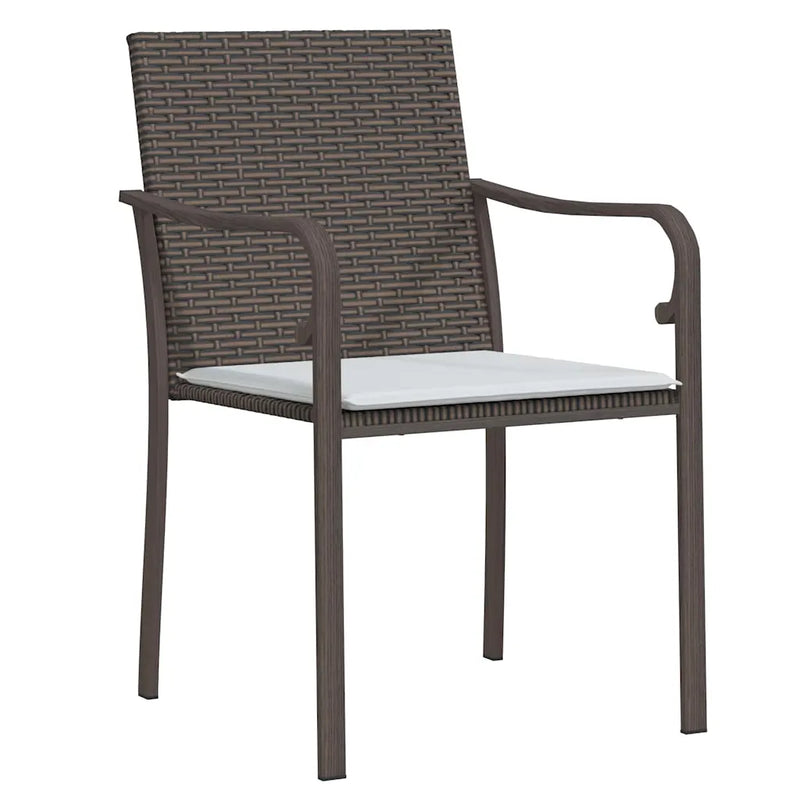 Garden Dining Set 3 pcs Brown and Black PE Rattan