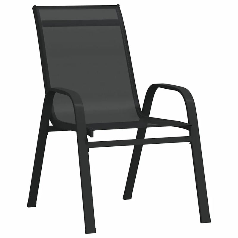 Garden Dining Set 5 pcs Black Powder-coated Steel