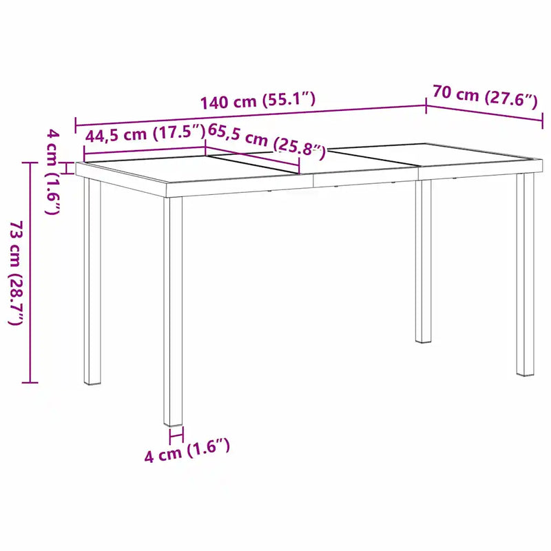 Garden Dining Set 5 pcs Black Powder-coated Steel