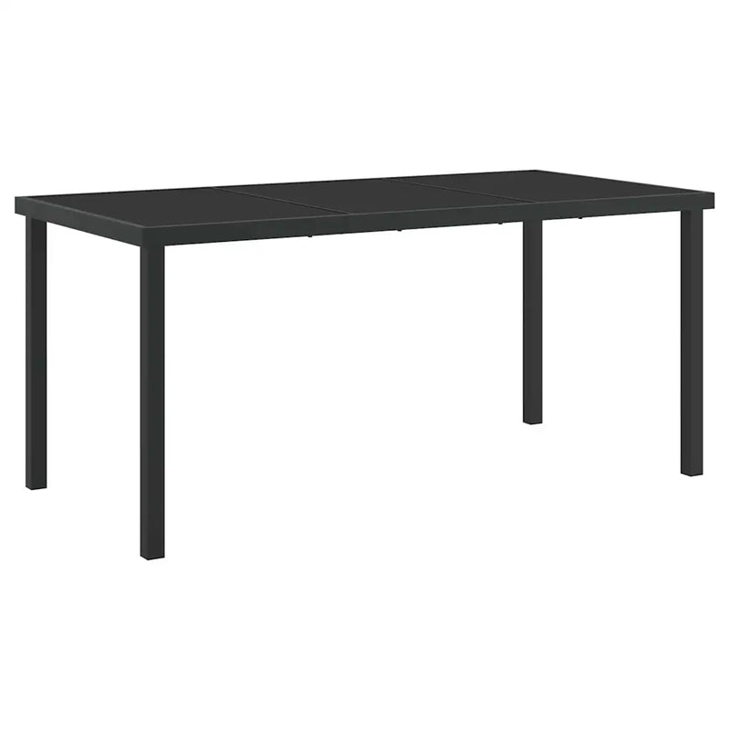 Garden Dining Set 5 pcs Black Powder-coated Steel