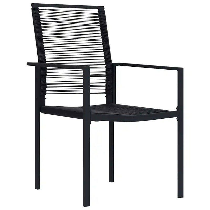Garden Dining Set 7 pcs Black Powder-Coated Steel