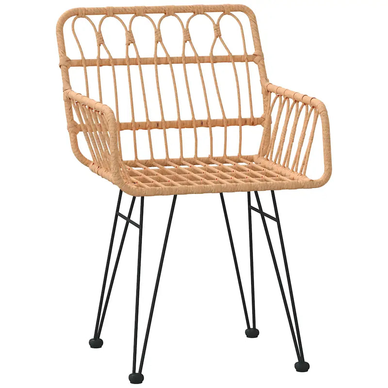 Garden Dining Set 7 pcs Brown Powder-Coated Steel
