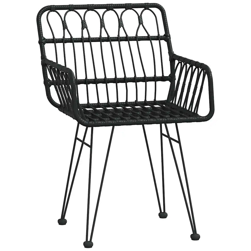 Garden Dining Set 7 pcs Black Powder-Coated Steel