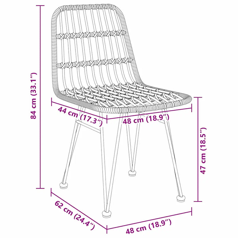 Garden Dining Set 7 pcs Brown Powder-Coated Steel