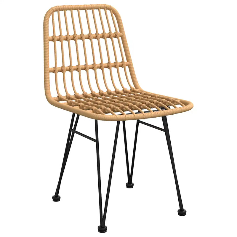 Garden Dining Set 9 pcs Brown Powder-Coated Steel