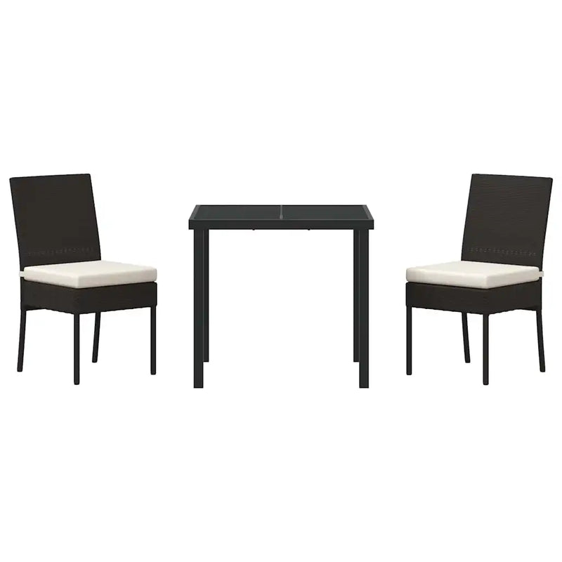 Garden Dining Set 3 pcs Black Powder-Coated Steel
