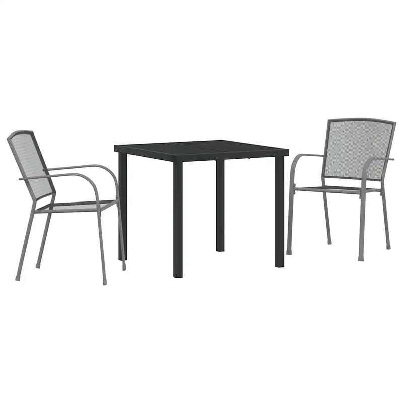 Garden Dining Set 3 pcs Anthracite Powder-Coated Steel