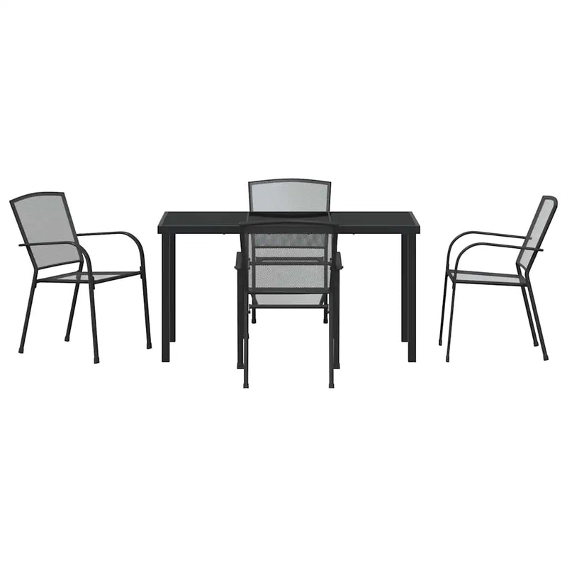 Garden Dining Set 5 pcs Anthracite Powder-Coated Steel