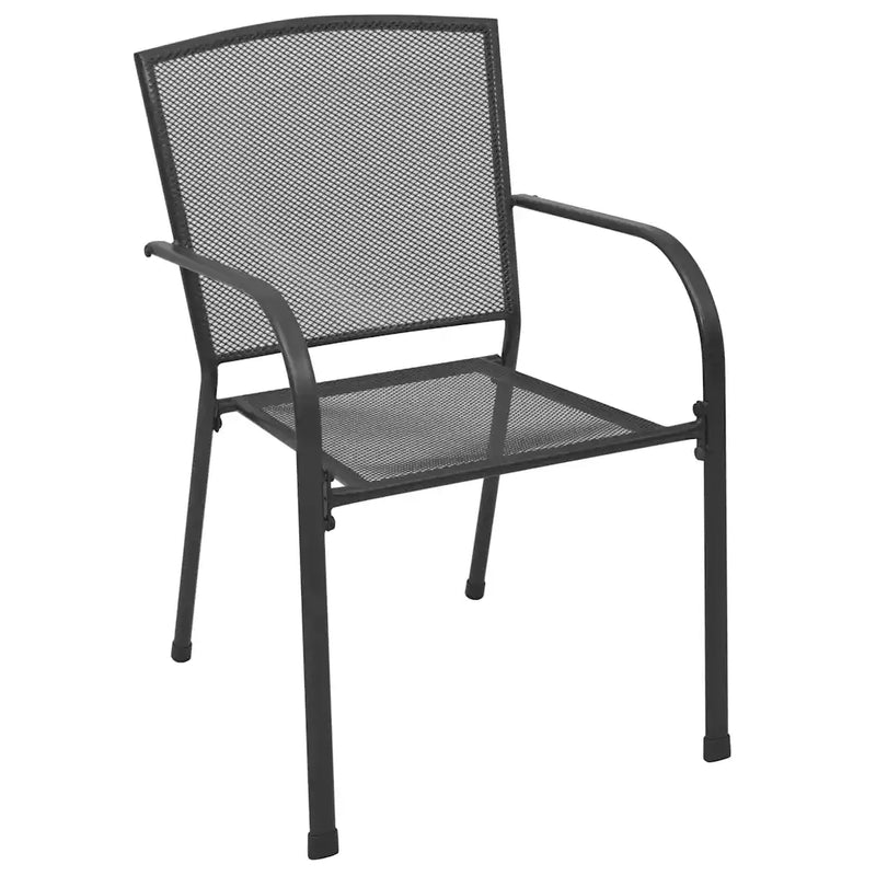 Garden Dining Set 7 pcs Anthracite Powder-Coated Steel
