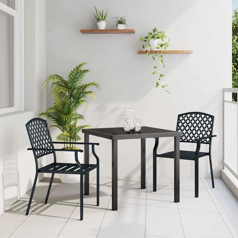 Garden Dining Set 3 pcs Anthracite Powder-Coated Steel