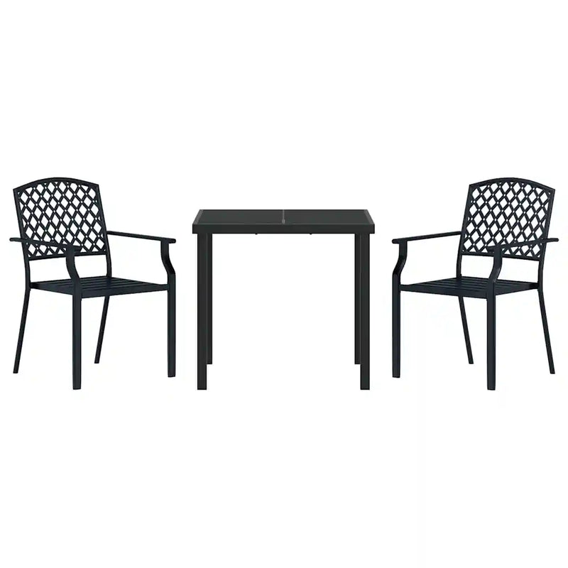 Garden Dining Set 3 pcs Anthracite Powder-Coated Steel