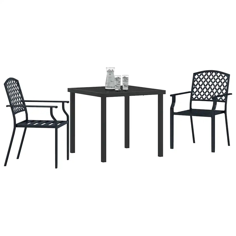 Garden Dining Set 3 pcs Anthracite Powder-Coated Steel