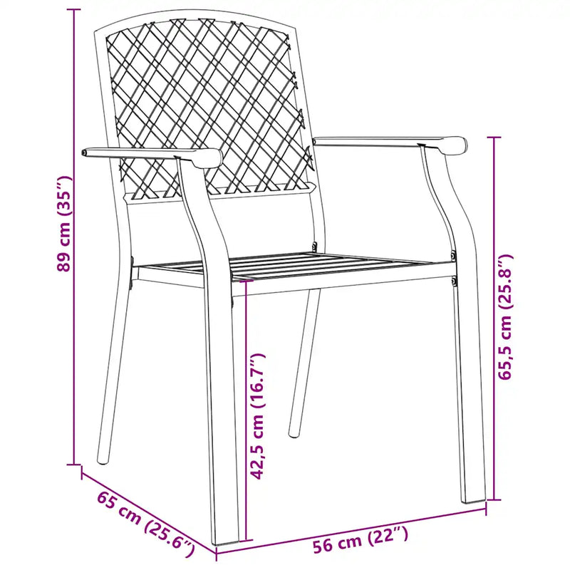 Garden Dining Set 9 pcs Anthracite Powder-Coated Steel