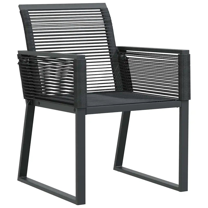 Garden Dining Set 7 pcs Black Powder-Coated Steel